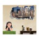 Sticker decorativ, gaura in perete 3D,  Oras, 85 cm, 187STK-1