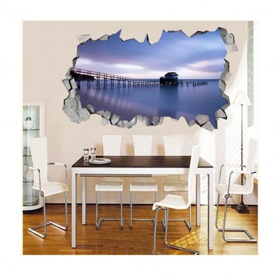 Sticker decorativ, gaura in perete 3D, Plaja, 85 cm, 168STK-1 Sticker decorativ, gaura in perete 3D, Plaja, 85 cm, 168STK-1
