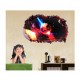 Sticker decorativ, gaura in perete 3D,  Planeta, 85 cm, 1033STK-1