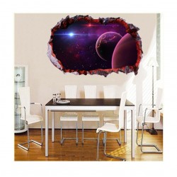 Sticker decorativ, gaura in perete 3D,  Planeta, 85 cm, 1035STK-1