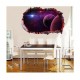 Sticker decorativ, gaura in perete 3D,  Planeta, 85 cm, 1035STK-1