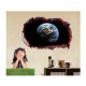 Sticker decorativ, gaura in perete 3D,  Planeta, 85 cm, 1036STK-1