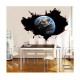Sticker decorativ, gaura in perete 3D,  Planeta, 85 cm, 1036STK-2