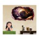 Sticker decorativ, gaura in perete 3D,  Planeta, 85 cm, 1042STK-1