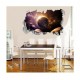 Sticker decorativ, gaura in perete 3D,  Planeta, 85 cm, 1042STK-2