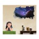 Sticker decorativ, gaura in perete 3D,  Planeta, 85 cm, 1045STK-2