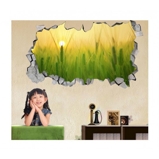 Sticker decorativ, gaura in perete 3D,  Rasarit, 85 cm, 169STK-1