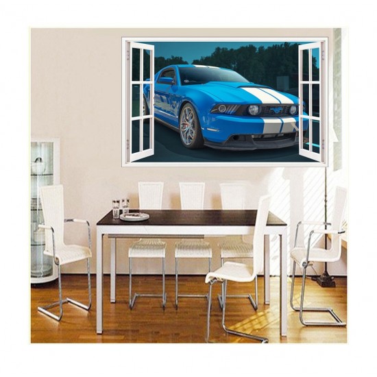 Sticker decorativ masina, Ferestra 3D, 80 cm, 1011STK