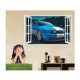 Sticker decorativ masina, Ferestra 3D, 80 cm, 1011STK