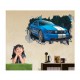 Sticker decorativ masina, Gaura in perete 3D, 80 cm, 1011STK-1