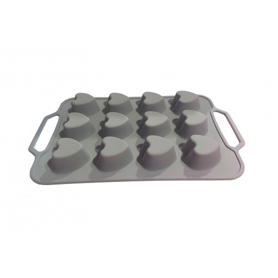 Tava din silicon, 12 Inimioare, 37 cm, CooKstyle, 128COF