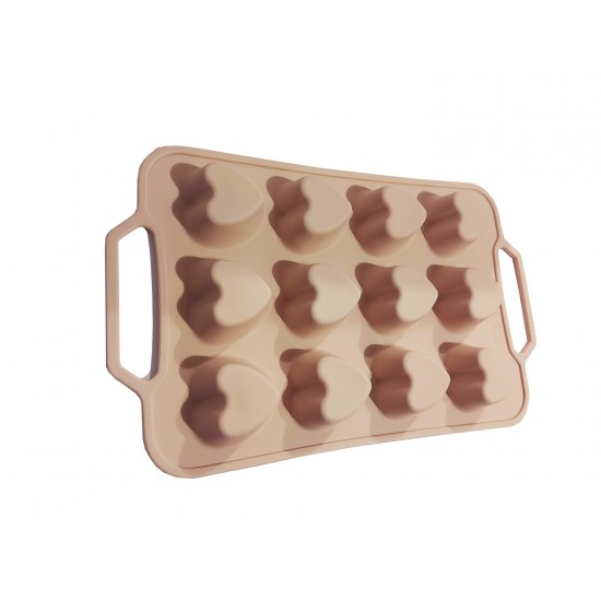 Tava din silicon, 12 Inimioare, 37 cm, CooKstyle, 129COF