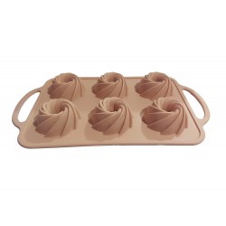 Tava din silicon pentru prajituri, Spirala 6 cavitati, 27 cm, CooKstyle, 130COF