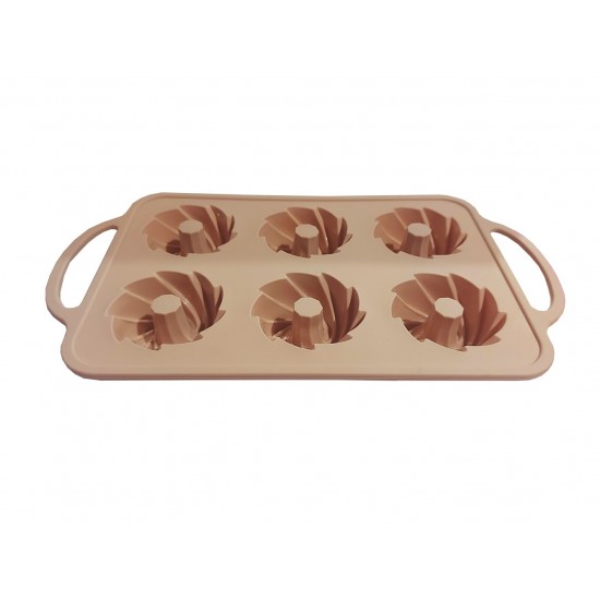 Tava din silicon pentru prajituri, Spirala 6 cavitati, 27 cm, CooKstyle, 130COF