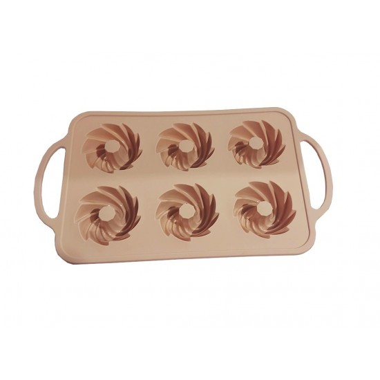 Tava din silicon pentru prajituri, Spirala 6 cavitati, 27 cm, CooKstyle, 130COF