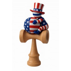 Kendama din lemn natural, Bila lemn + Sticker Waterproof USA pentru telefon, 174KD