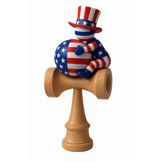 Kendama din lemn natural, Bila lemn + Sticker Waterproof USA pentru telefon, 176KD Kendama din lemn natural, Bila lemn + Sticker Waterproof USA pentru telefon, 176KD