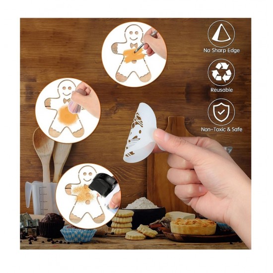 Set 50 de sabloane pentru decorarea parjiturilor, cafea, pentru pictura, Alb, 8.7 cm, A1427 Set 50 de sabloane pentru decorarea parjiturilor, cafea, pentru pictura, Alb, 8.7 cm, A1427