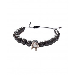 Bratara cu pietre naturale, Onix, Silver Crown, A4B138