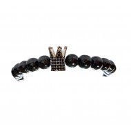 Bratara cu pietre naturale, Onix, Silver Crown, A4B138