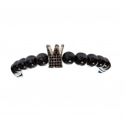 Bratara cu pietre naturale, Onix, Silver Crown, A4B138