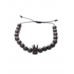 Bratara cu pietre naturale, Onix, Black Crown, A4B139