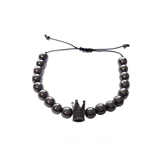 Bratara cu pietre naturale, Onix, Black Crown, A4B139
