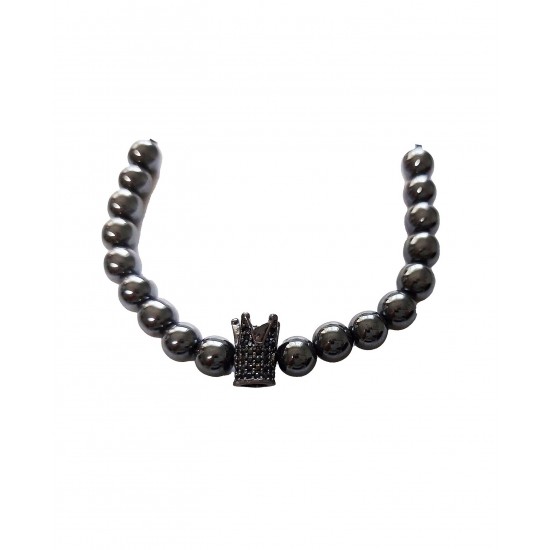 Bratara cu pietre naturale, Onix, Black Crown, A4B139