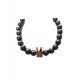Bratara cu pietre naturale, Onix, Roz auriu, Crown, A4B140