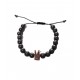 Bratara cu pietre naturale, Onix, Roz auriu, Crown, A4B140