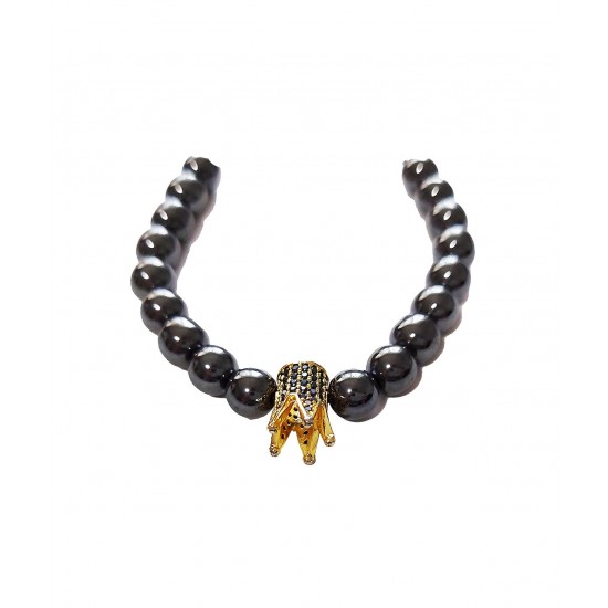 Bratara cu pietre naturale, Onix, Gold Crown, A4B141