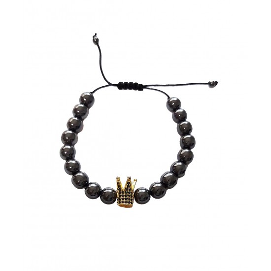Bratara cu pietre naturale, Onix, Gold Crown, A4B141