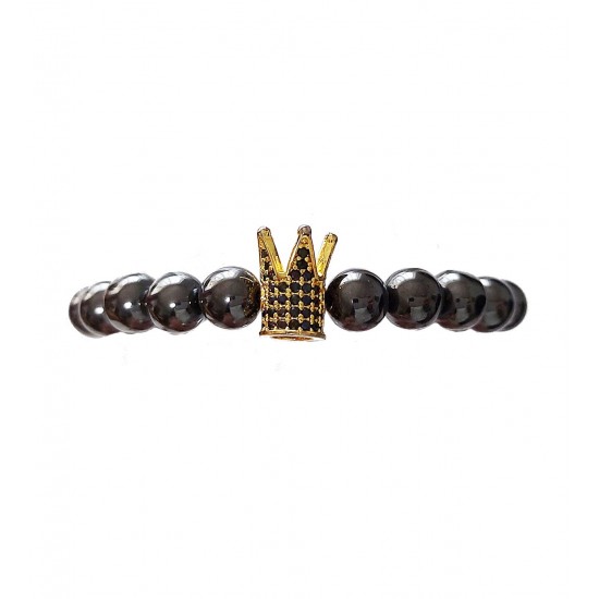 Bratara cu pietre naturale, Onix, Gold Crown, A4B141