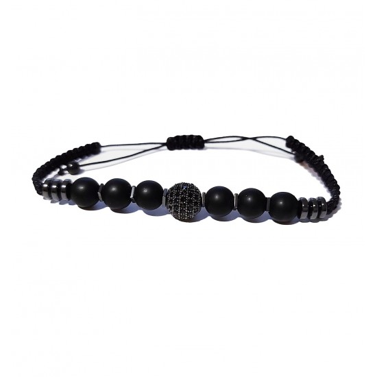 Bratara cu pietre naturale, Onix, Black Charm, A4B176