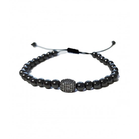 Bratara cu pietre naturale, Onix, Black Charm cu Zirconiu, A4B167