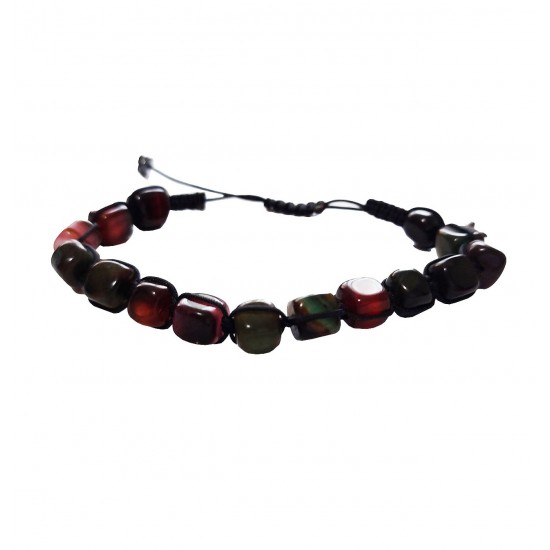 Bratara cu snur ajustabil, Black Stone, A4B129