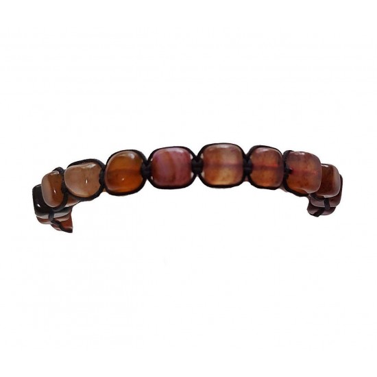 Bratara cu snur ajustabil, Brown Stone, A4B134