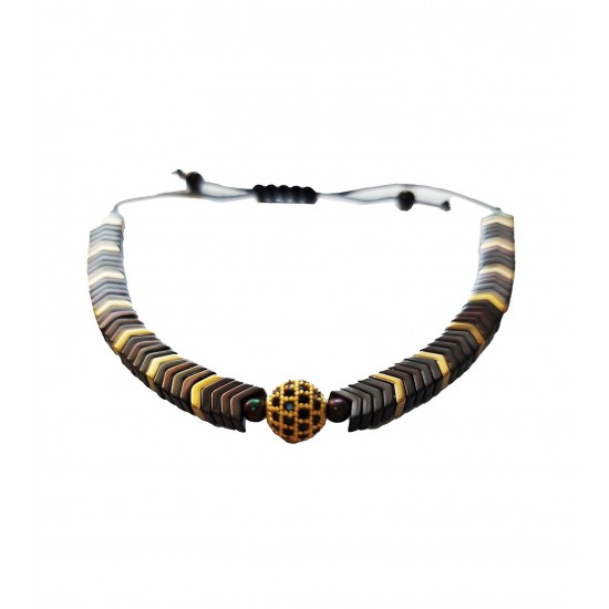 Bratara cu snur ajustabil, Gold Charm, A4B114