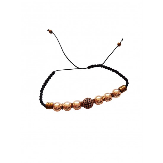 Bratara cu snur ajustabil, Gold Charm, A4B119