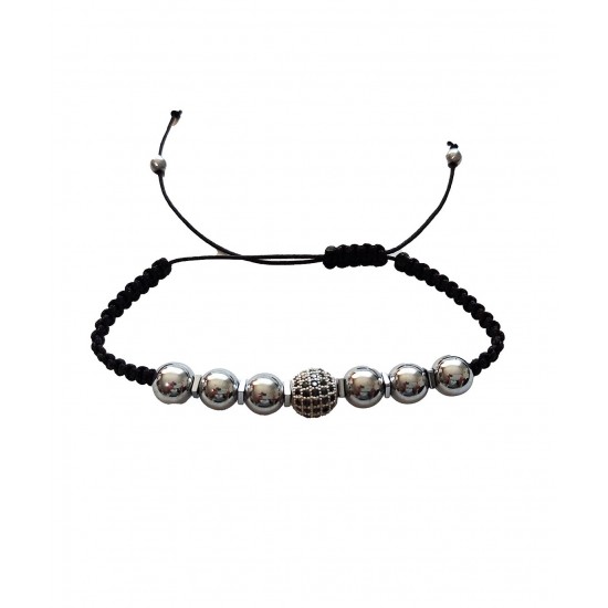 Bratara cu snur ajustabil, Silver Charm, A4B120