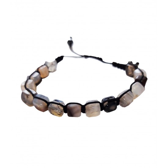 Bratara cu snur ajustabil, White Palm Stone, A4B131 Bratara cu snur ajustabil, White Palm Stone, A4B131