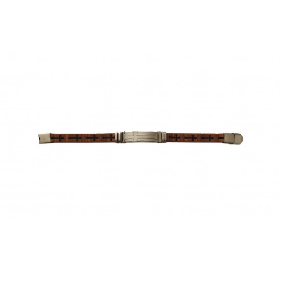 Bratara din piele ecologica, Tribale, Inox, A4B93