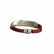 Bratara din piele ecologica, Cruce, Inox, A4B102 Bratara din piele ecologica, Cruce, Inox, A4B102