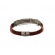 Bratara  din piele ecologica, Cruce, Inox, A4B102