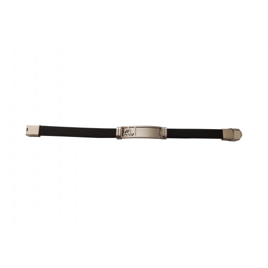 Bratara din piele ecologica, Diamond, Inox, A4B70
