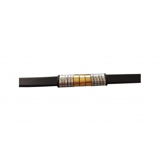Bratara din piele ecologica, Inox, A4B50