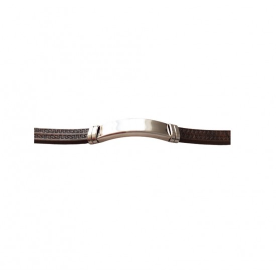 Bratara din piele ecologica, Inox, A4B53