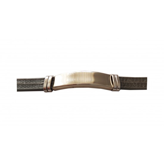 Bratara din piele ecologica, Inox, A4B56
