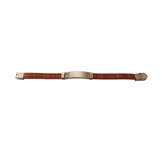 Bratara din piele ecologica, Inox, A4B57