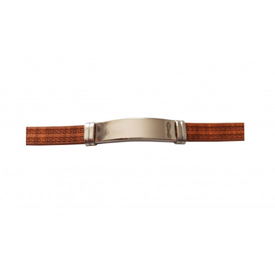 Bratara din piele ecologica, Inox, A4B57